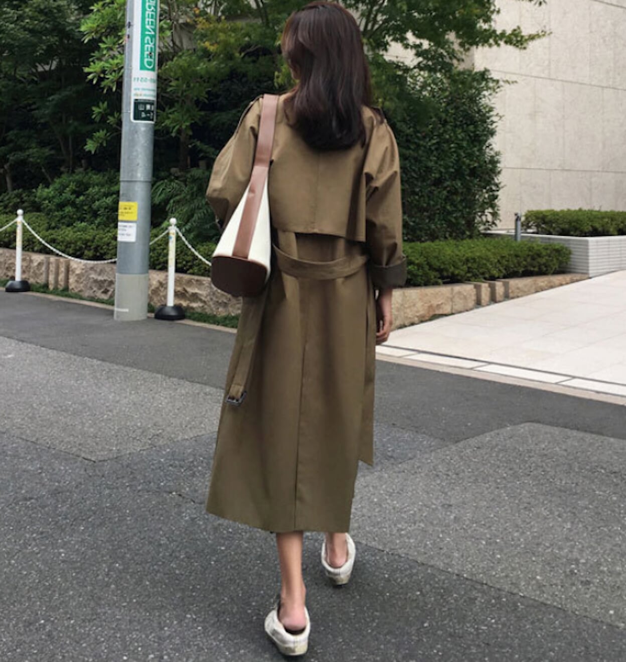 Double-Breasted Long Trench Coat for Women