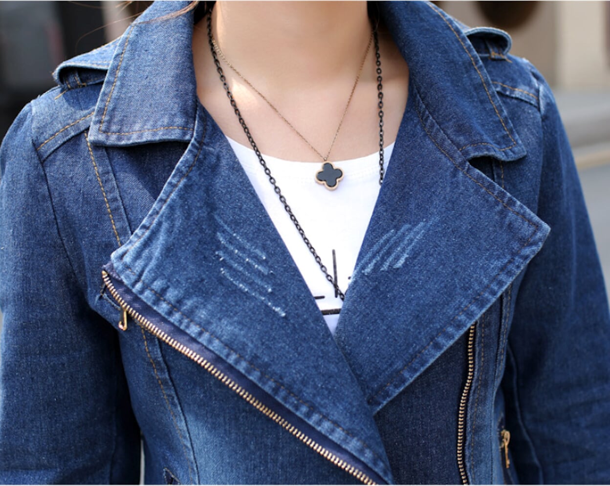 Women's Motorcycle Denim Jacket