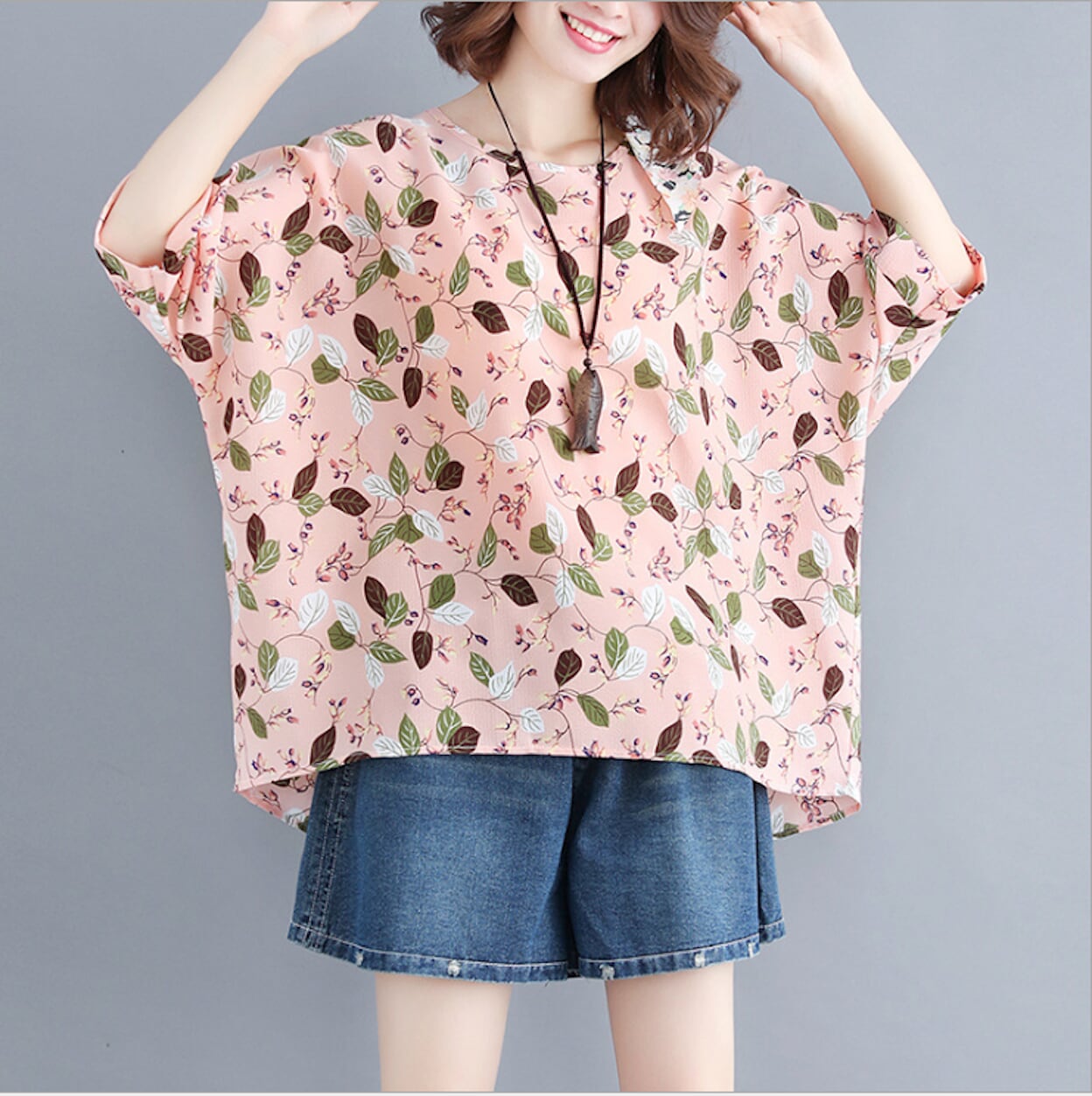 Patterned Loose-Fitting Top for Women
