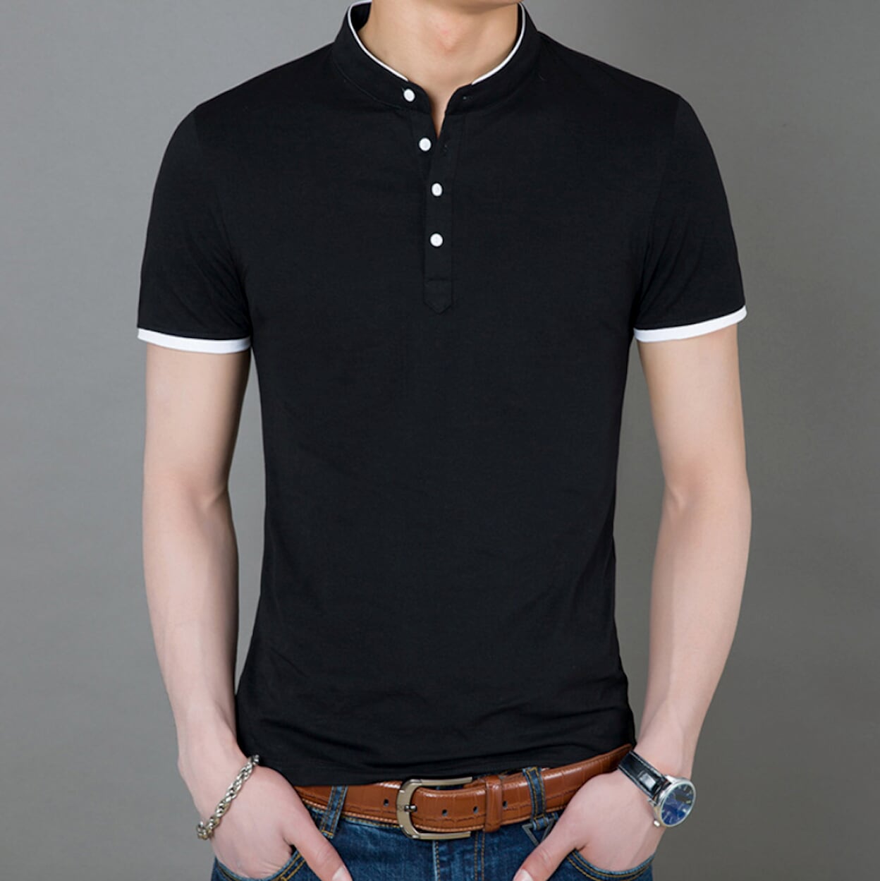 Stand Collar Men's Tee