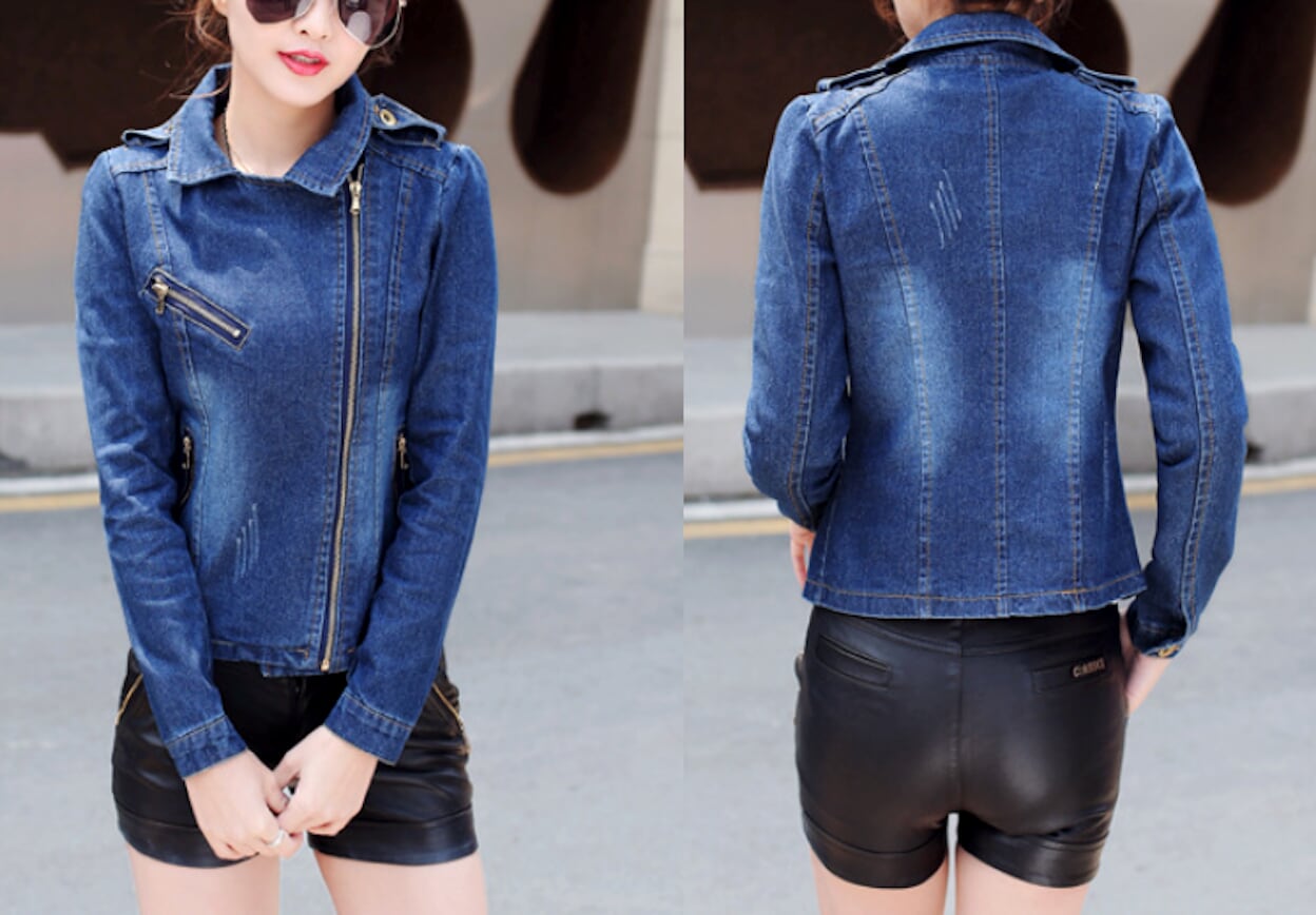 Women's Motorcycle Denim Jacket