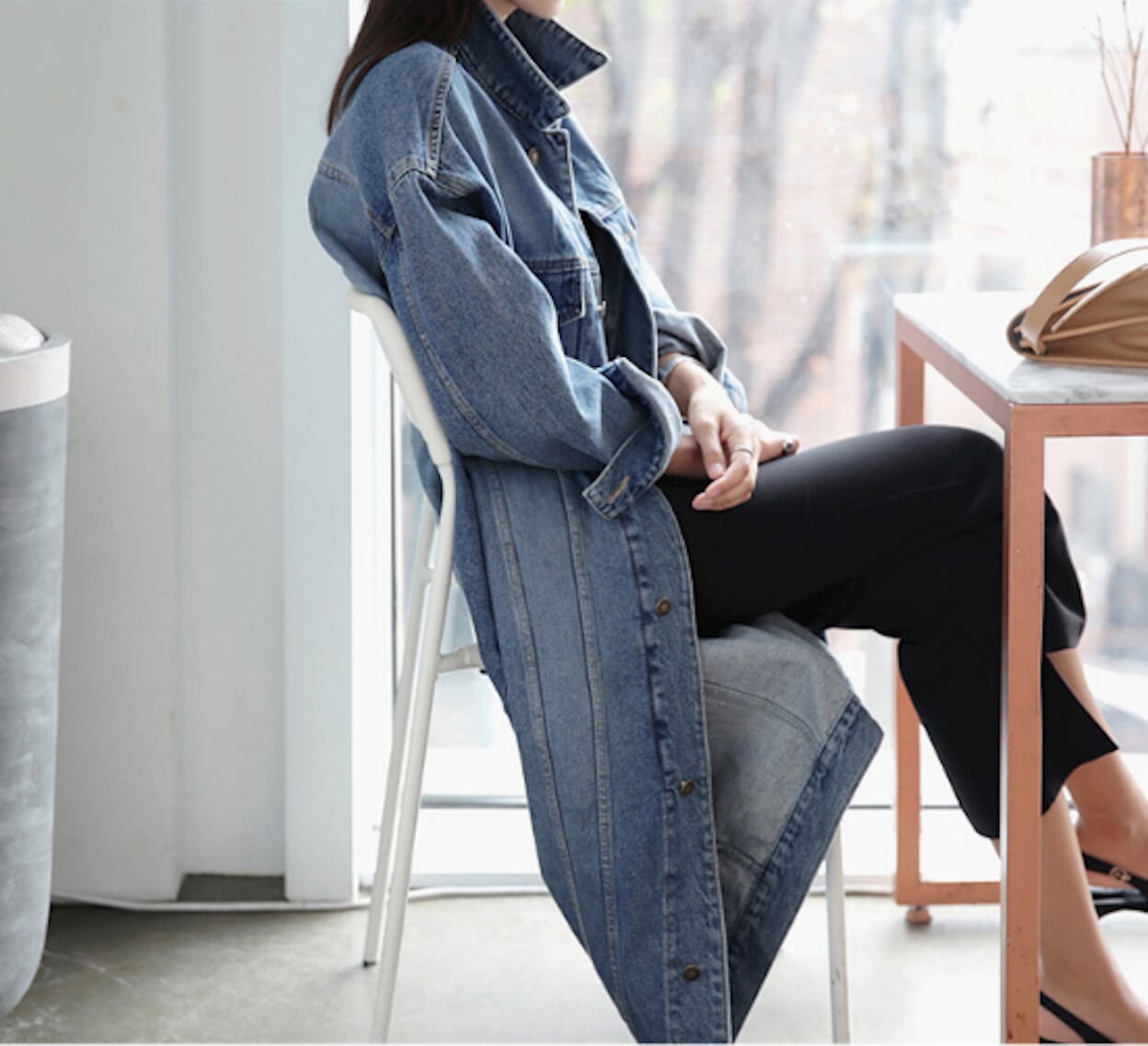 Denim Trench Coat for Women