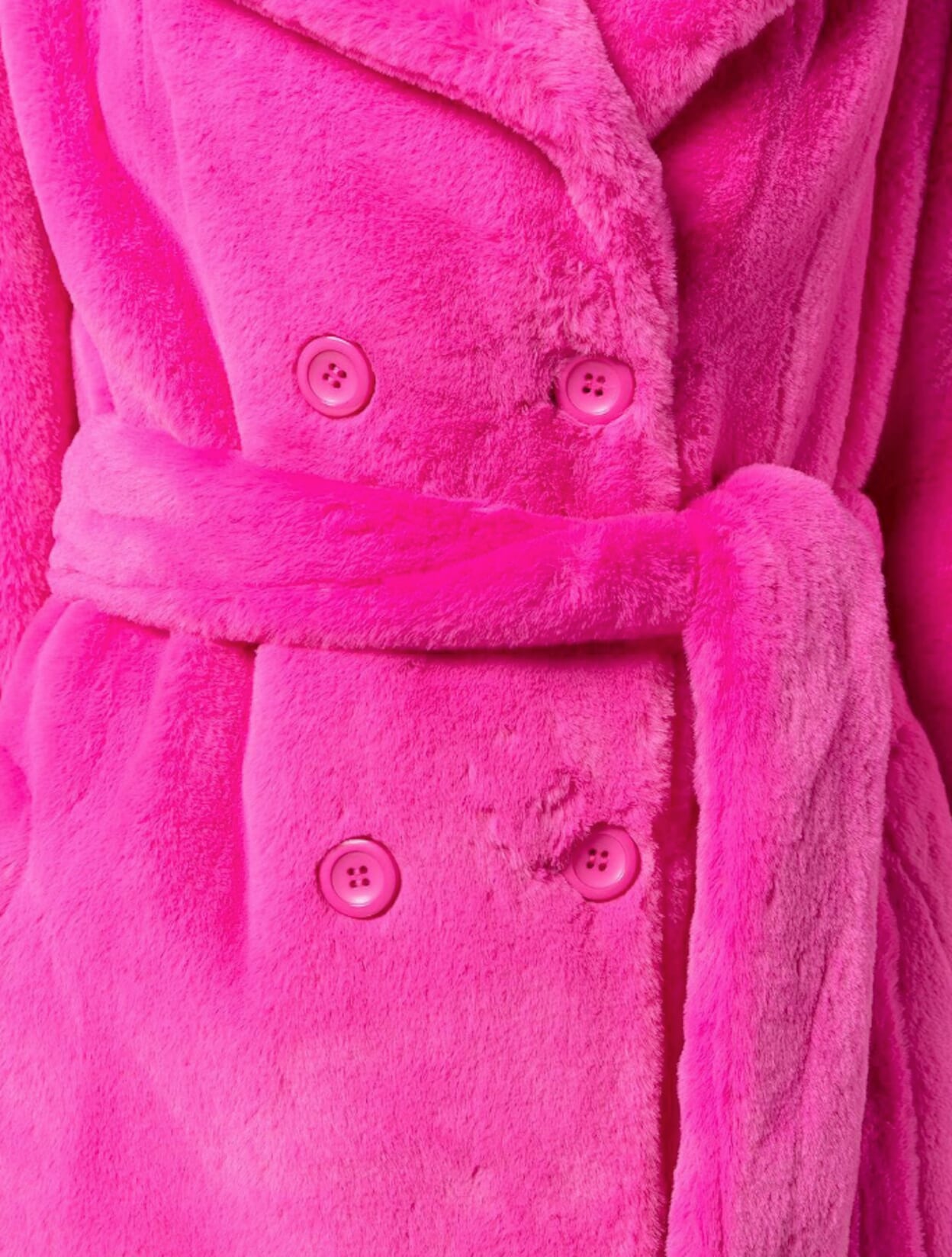 Faux Fur Belted Trench Coat for Women