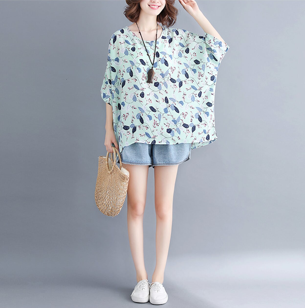 Patterned Loose-Fitting Top for Women