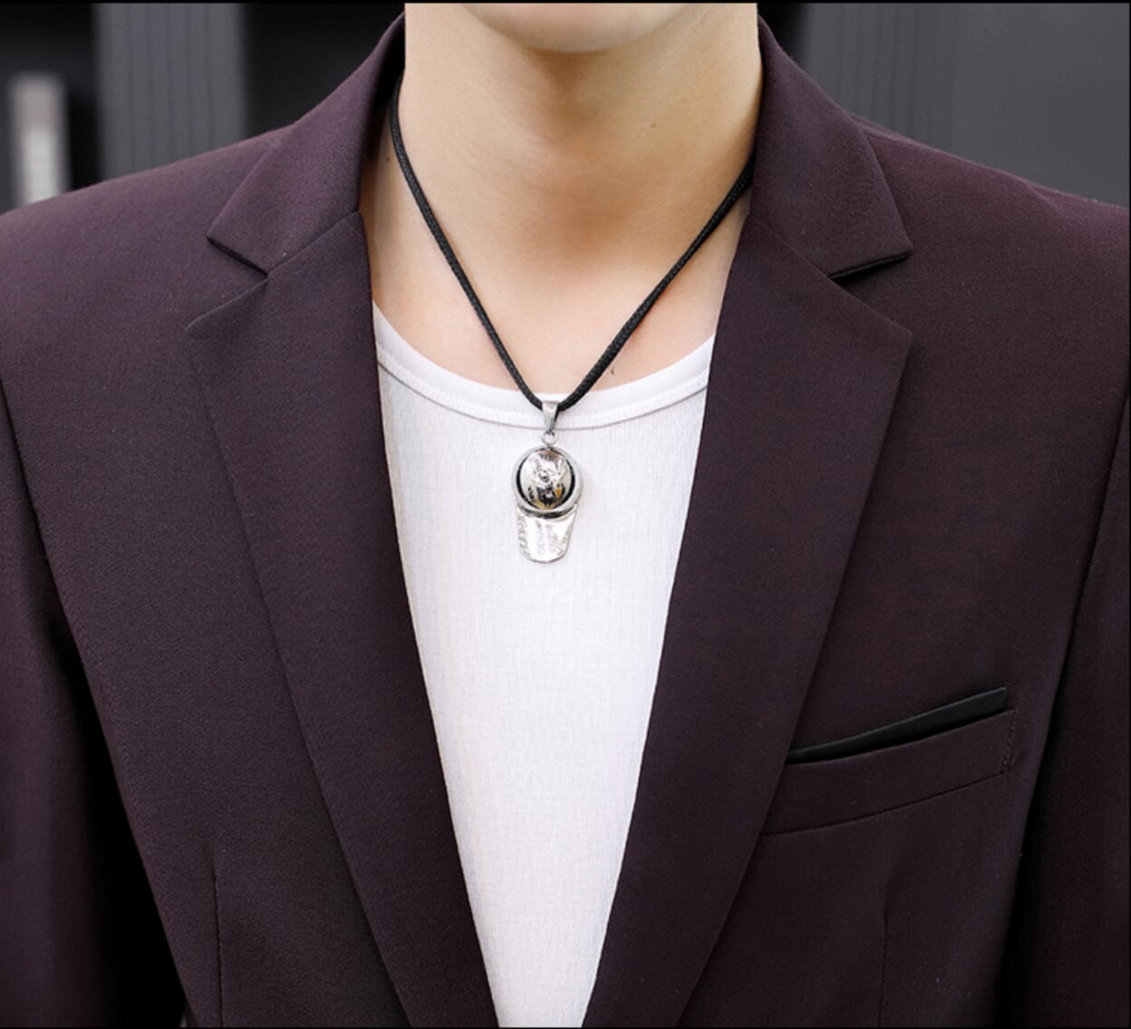 Single-Button Mens Smart Casual Jacket