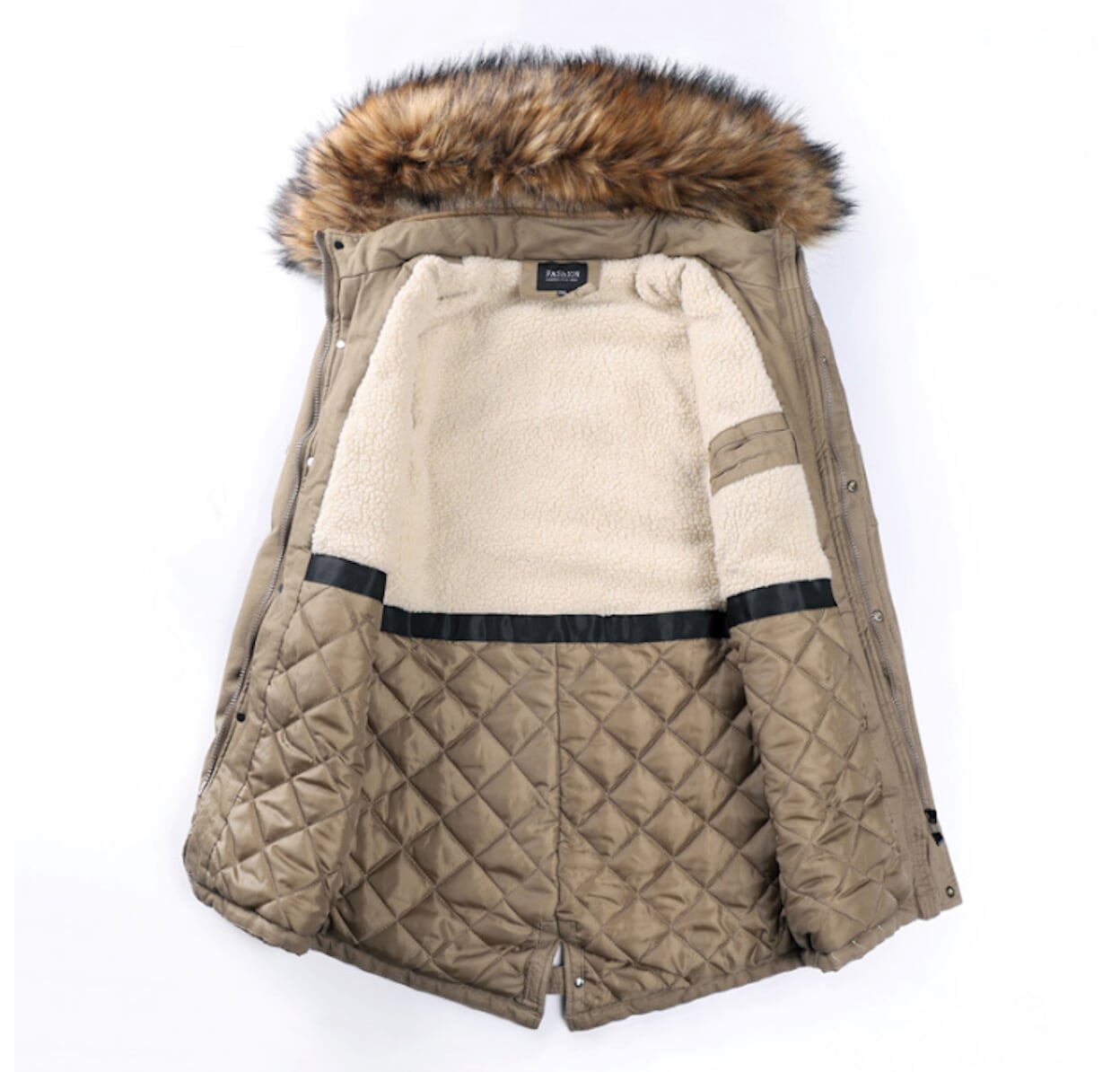 Men's Fur-Lined Parka Coat