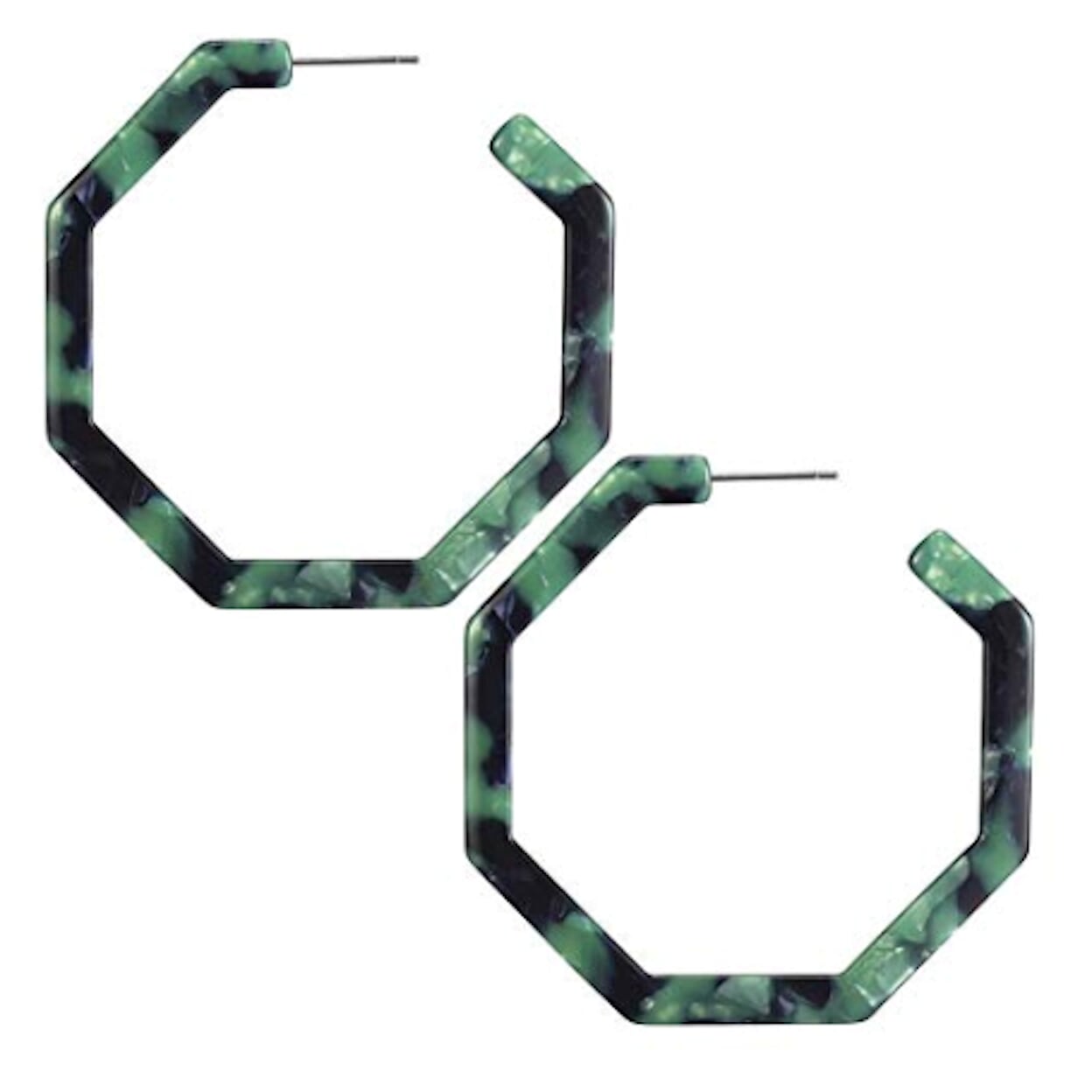 Resin Hoop Earrings with Geometric Design