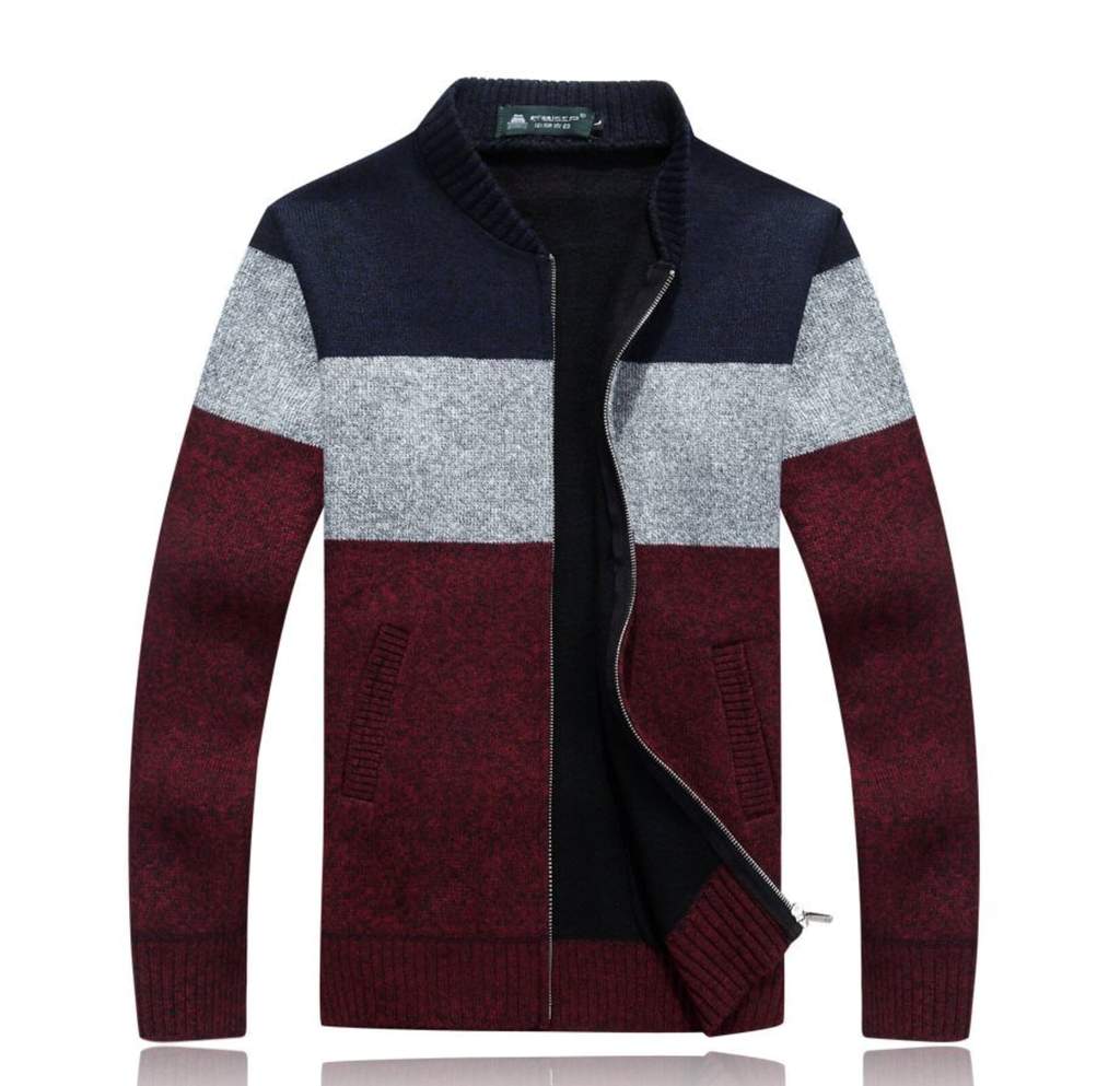 Men's Zip-Up Colorblocked Cardigan