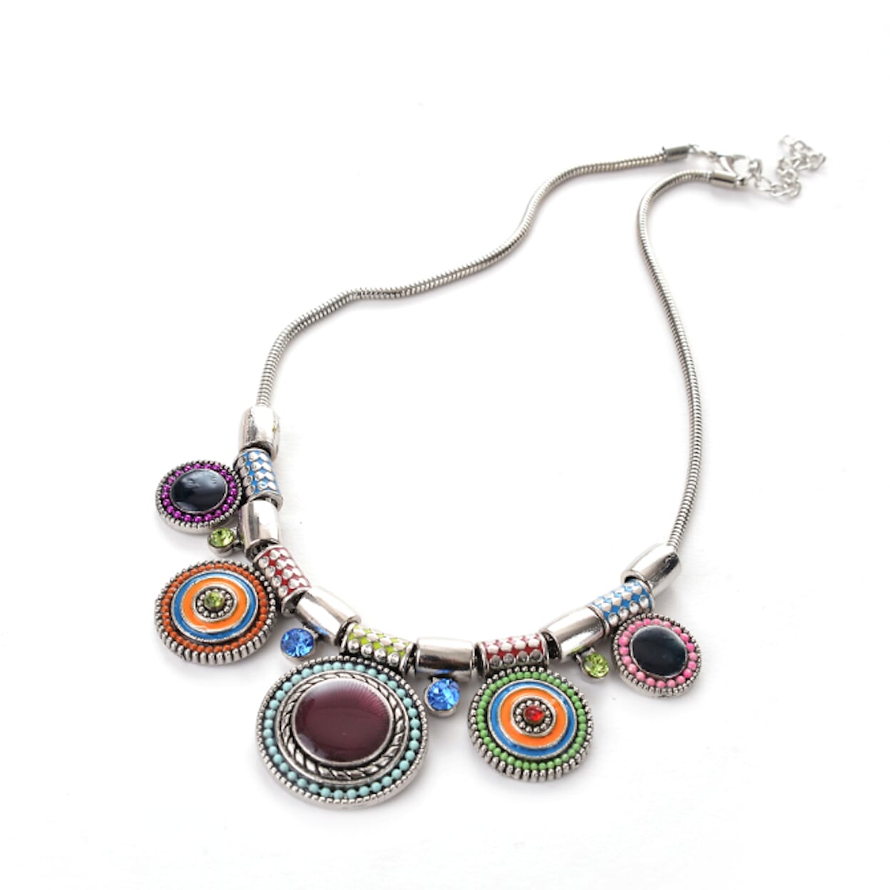 Colorful Circular Pendant Necklace
