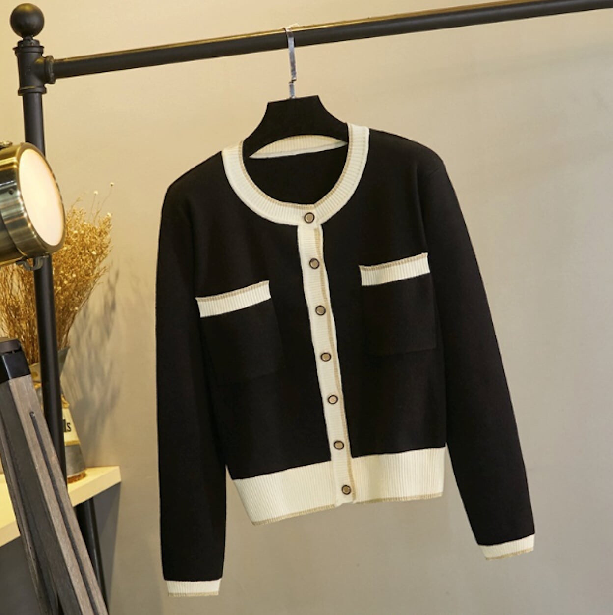 Cropped Two Tone Cardigan for Women
