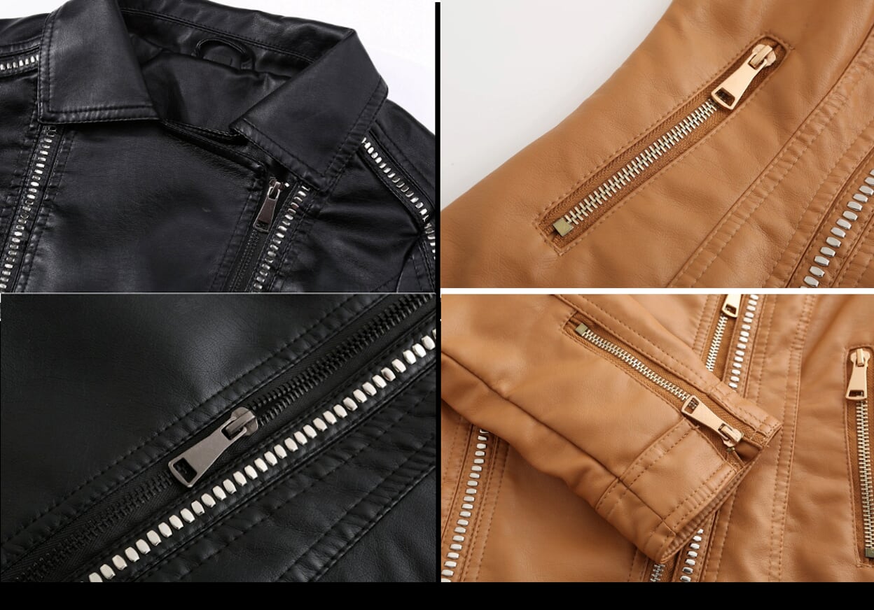 Vegan Biker Jacket with Stud Embellishments for Women