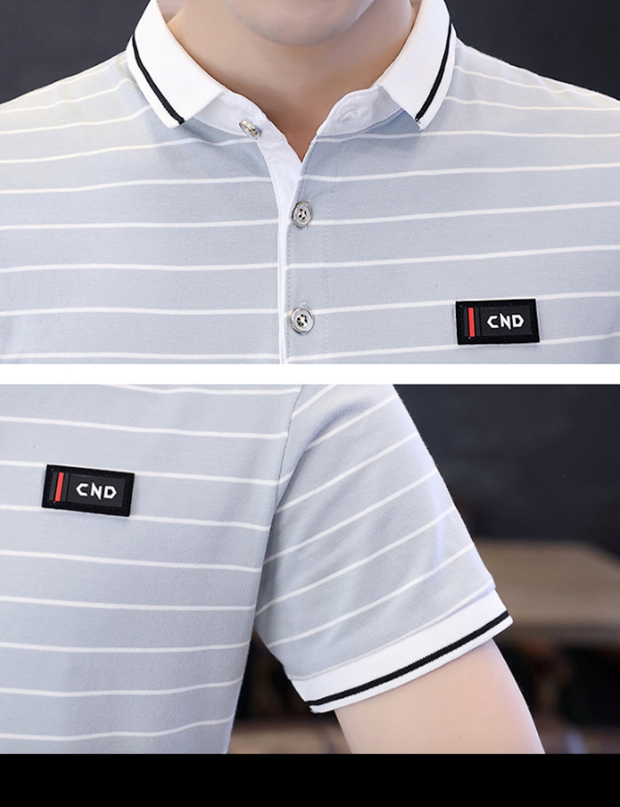 Logo-Emblazoned Striped Polo for Men