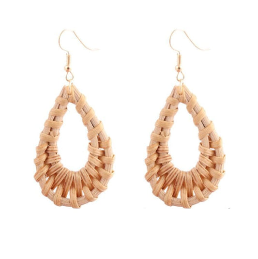 Waterdrop Earrings in Rattan Design