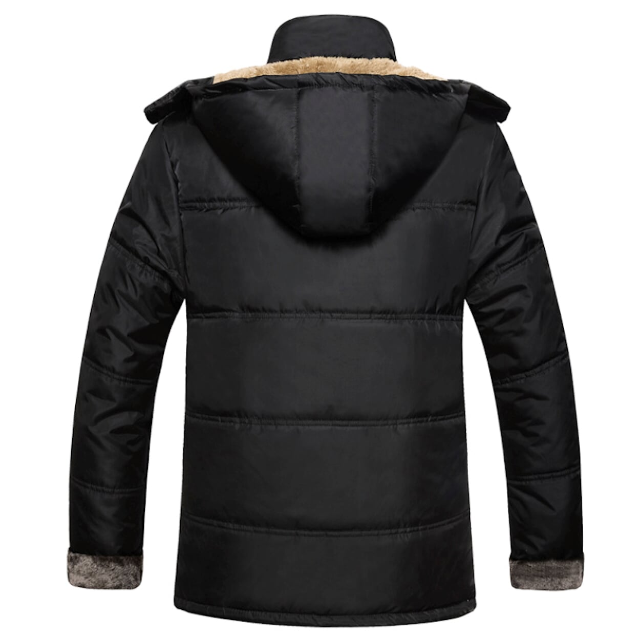 Detachable Hooded Men's Fur-Lined Jacket