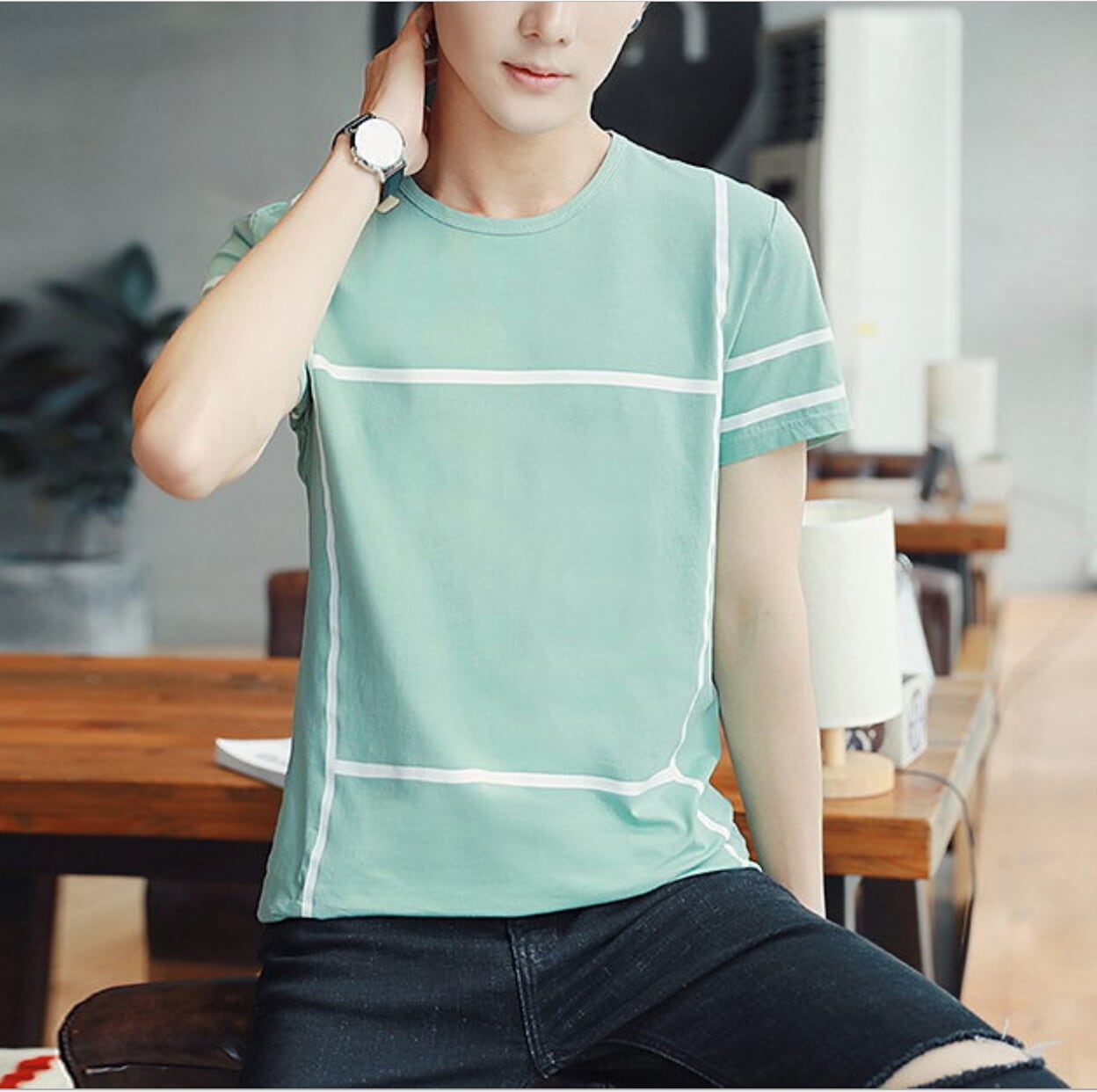 Printed Lines Men's T-Shirt