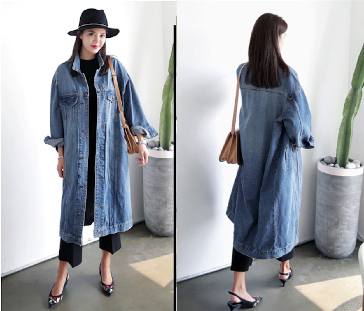 Denim Trench Coat for Women
