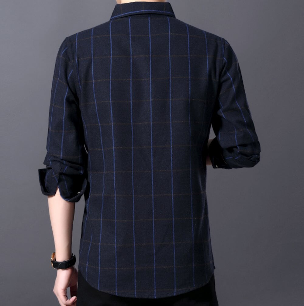 Long Sleeve Plaid Shirt for Men