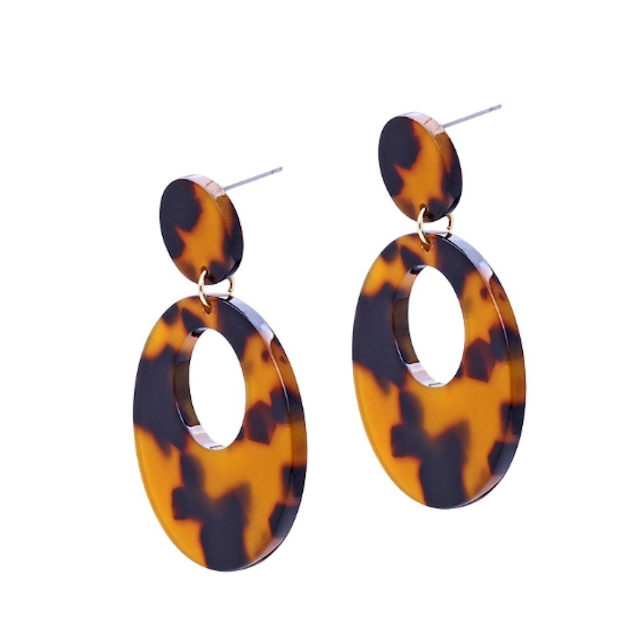Resin Hoop Earrings with Rounded Design