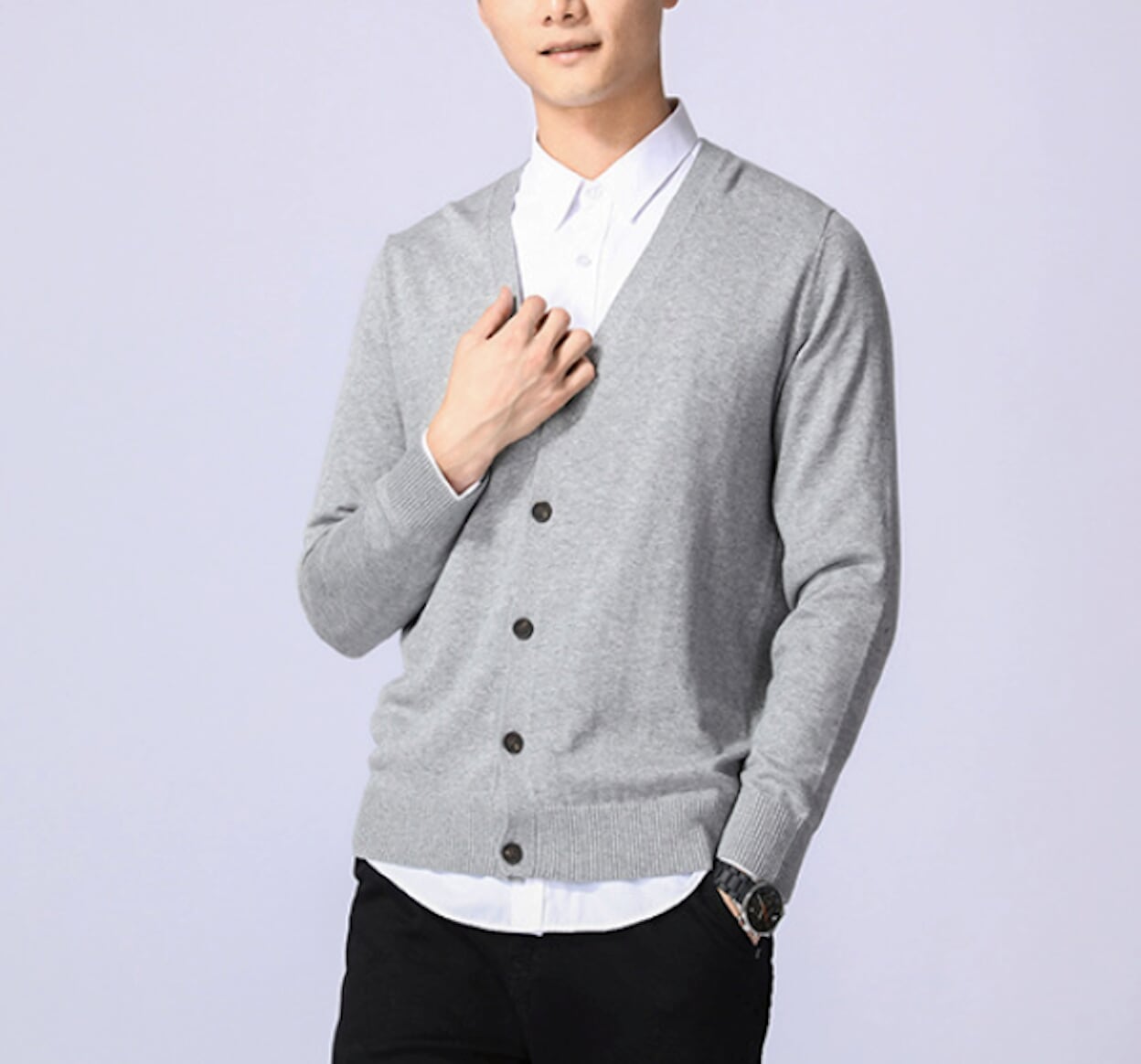 Everyday Men's Knitted Button-Up Cardigan