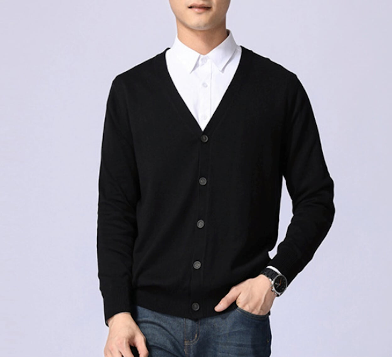 Everyday Men's Knitted Button-Up Cardigan