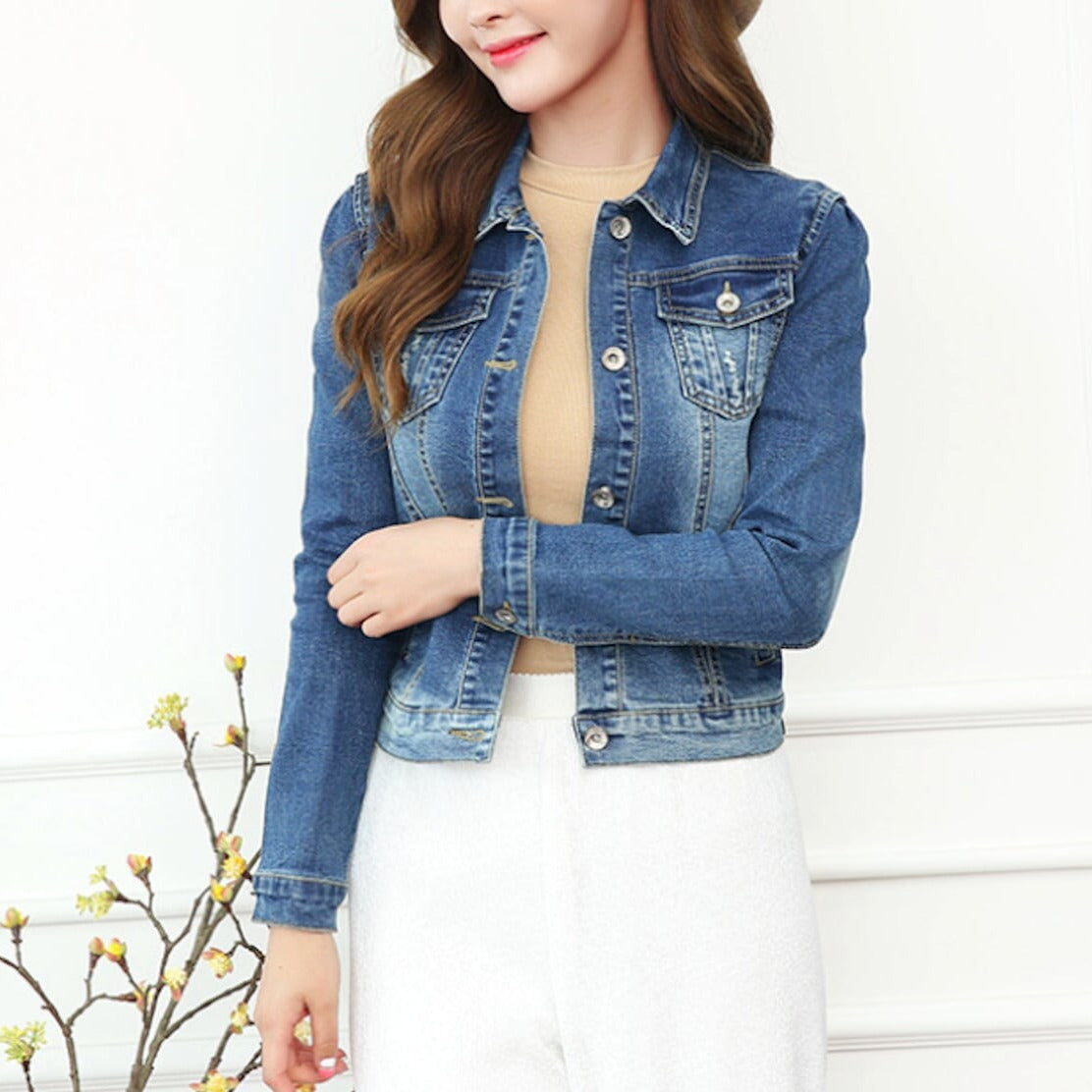 Cropped Denim Jacket for Women