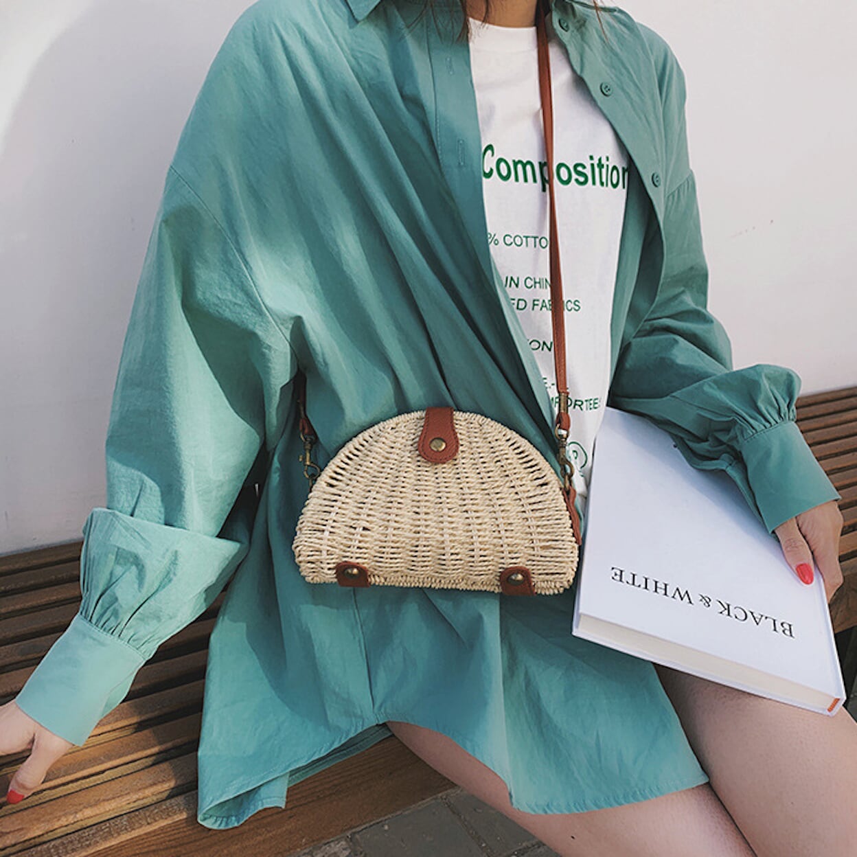 Straw Crossbody Bag - Emphasizing the Essence, Distinct from the Original