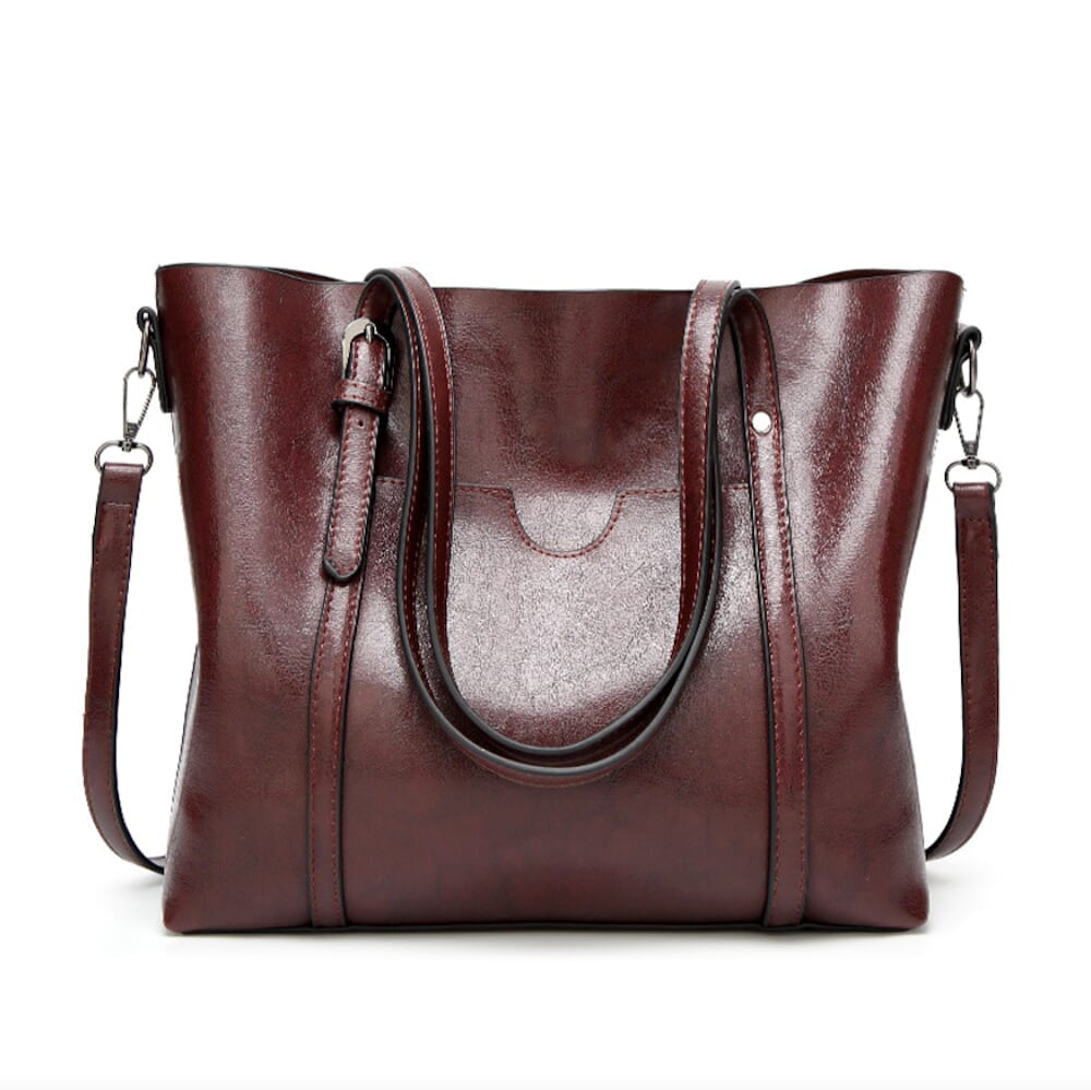 Faux Leather Tote Bag for Women