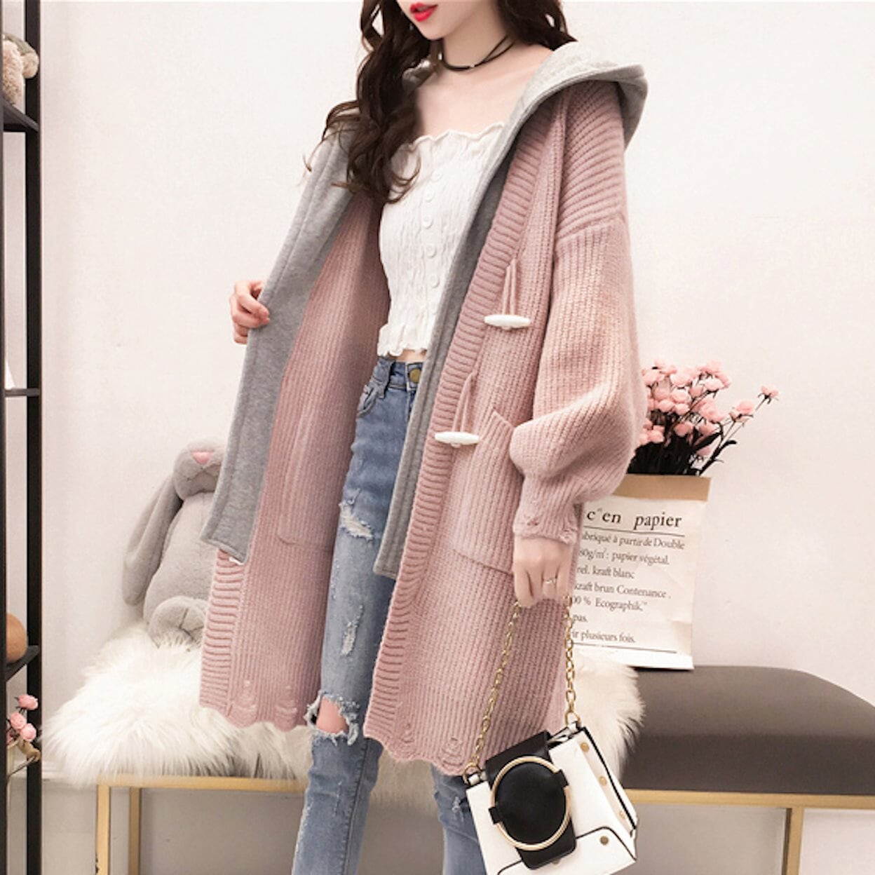 Layered Hooded Cardigan for Women - Redefining Fashion