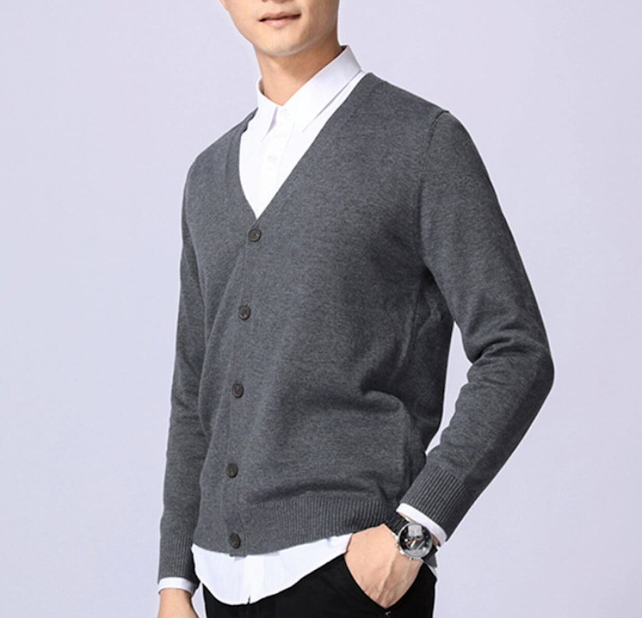 Everyday Men's Knitted Button-Up Cardigan