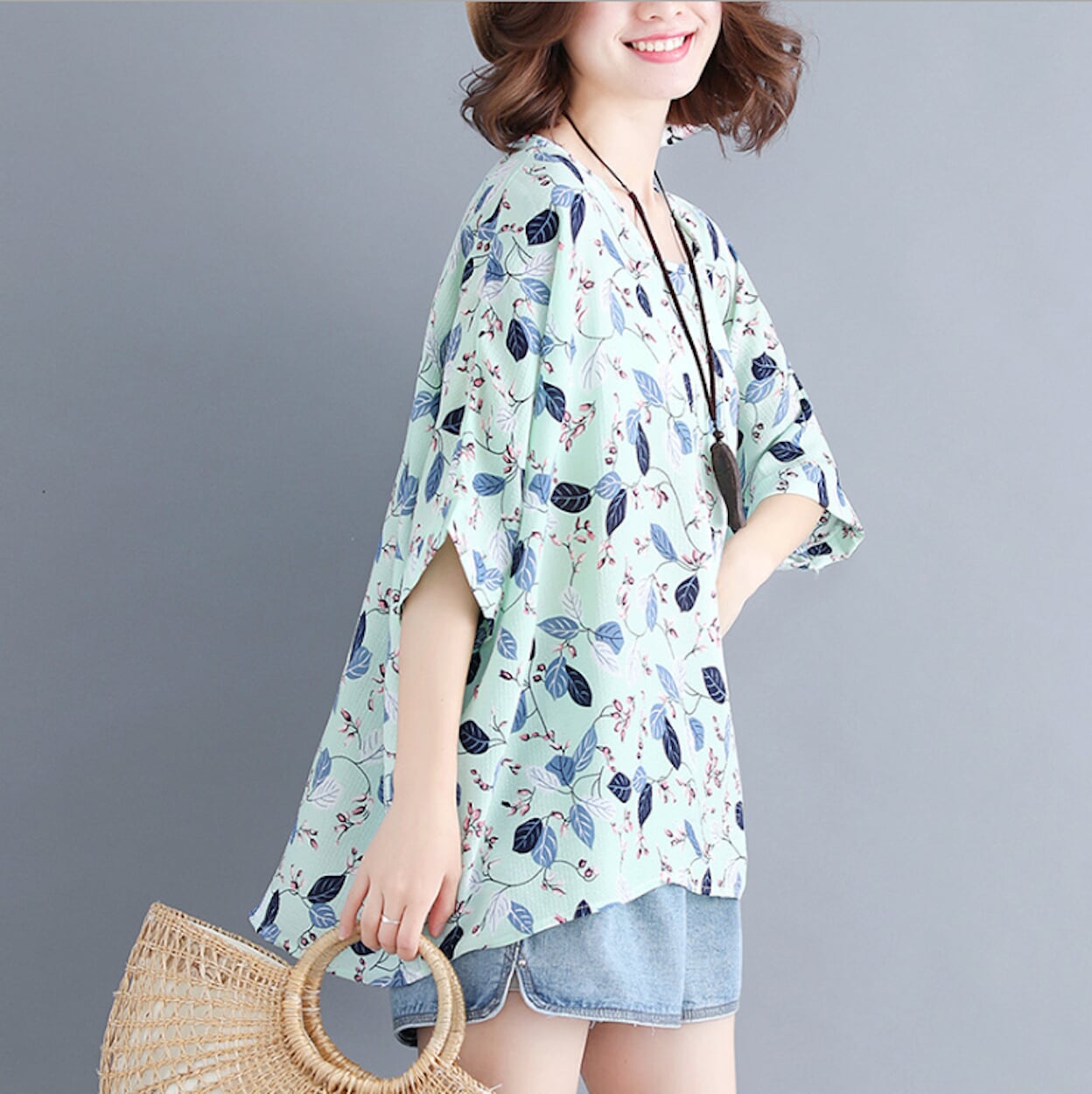 Patterned Loose-Fitting Top for Women