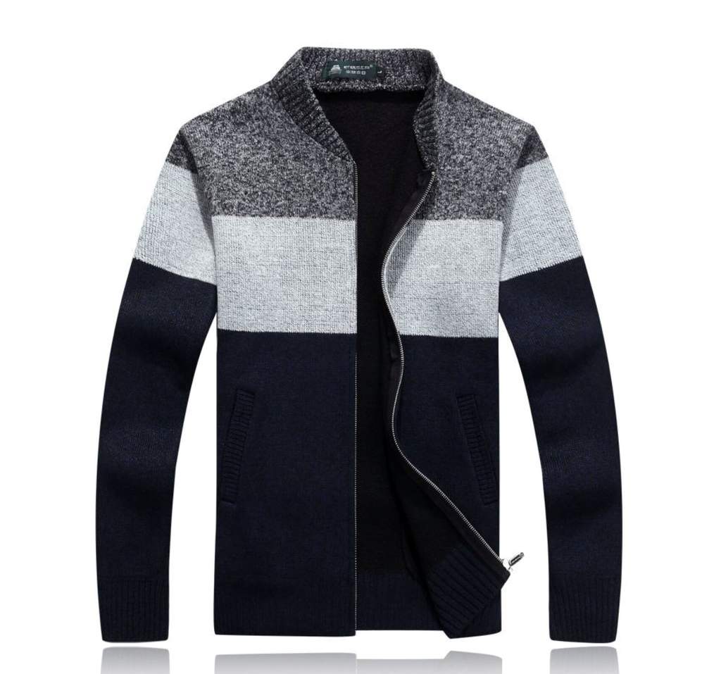 Men's Zip-Up Colorblocked Cardigan
