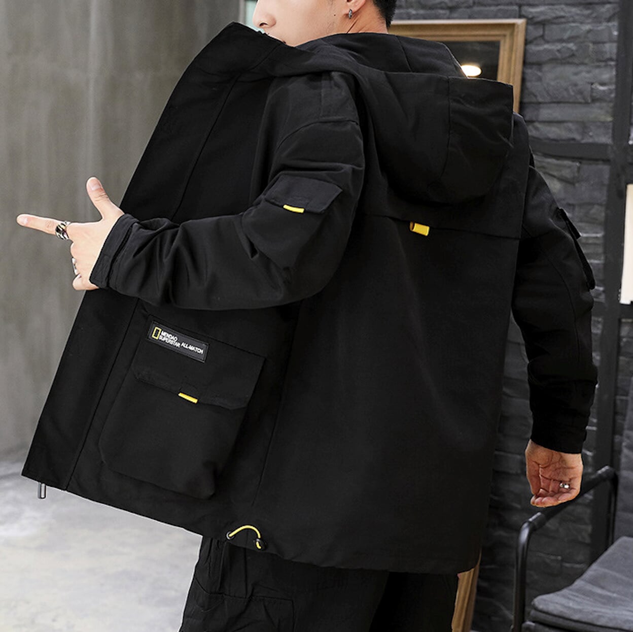 Hooded Windbreaker for Men