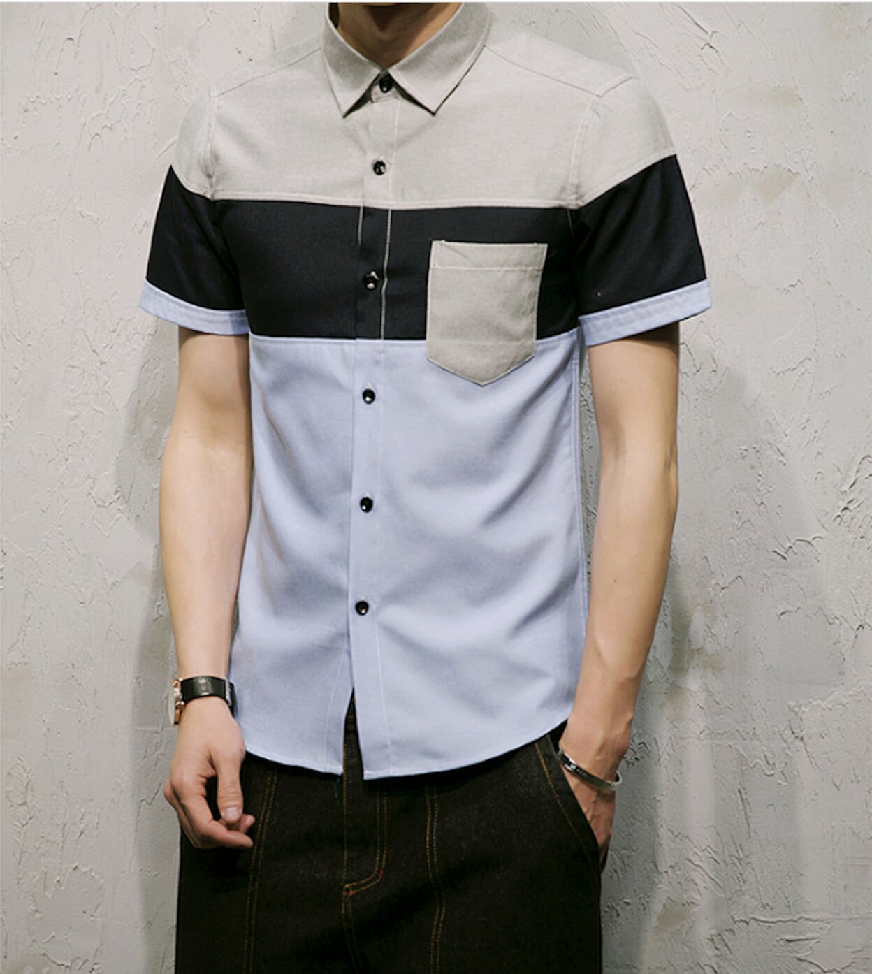 Color-Blocked Shirt for Men