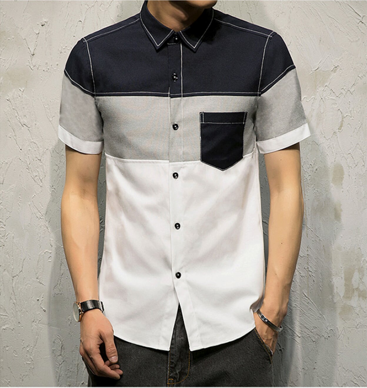Color-Blocked Shirt for Men