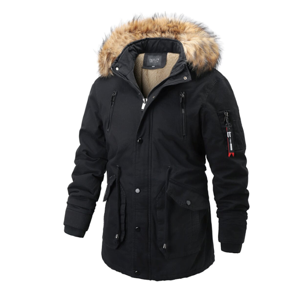 Men's Fur-Lined Parka Coat