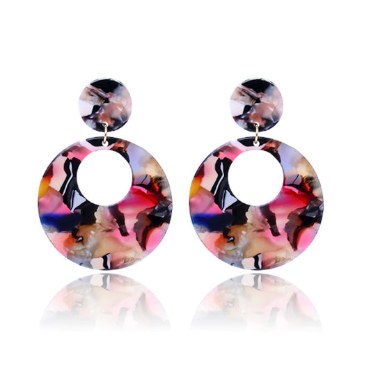 Resin Hoop Earrings with Rounded Design