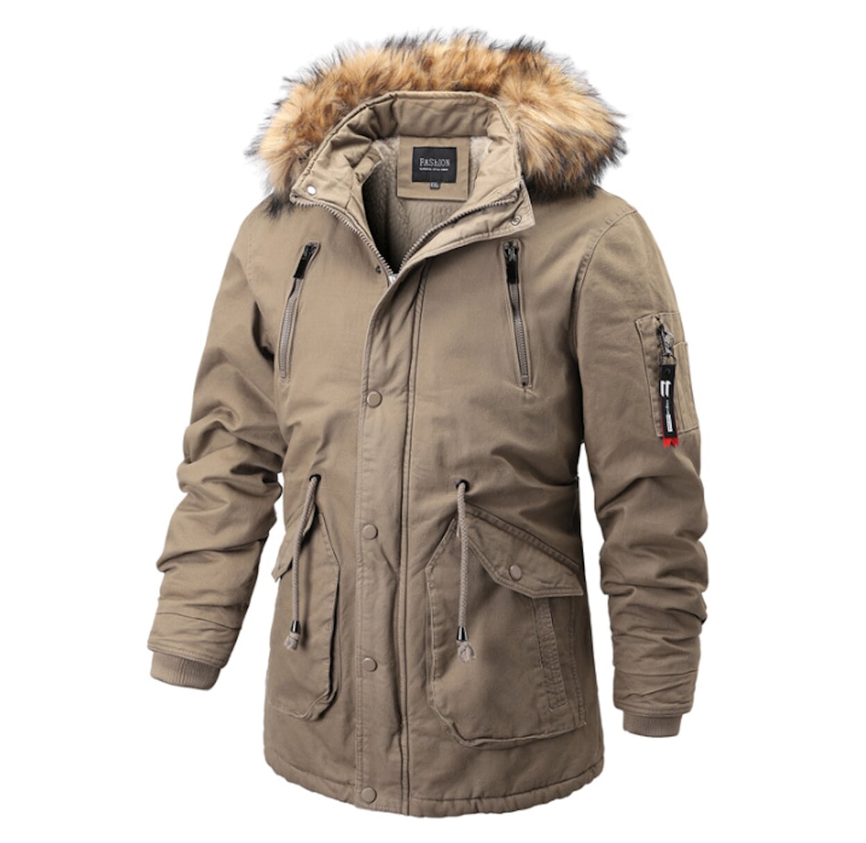 Men's Fur-Lined Parka Coat