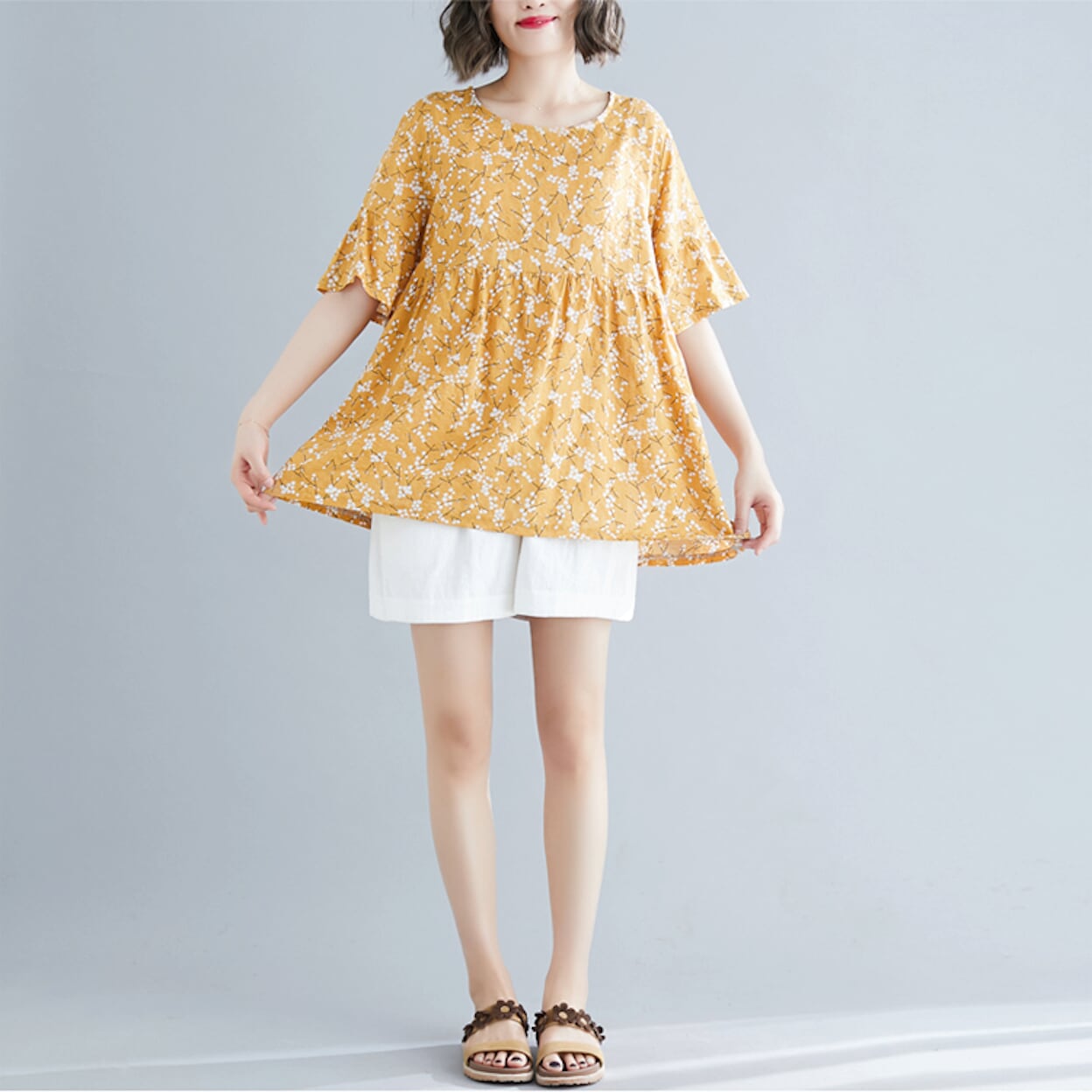 Floral Yellow Top for Women