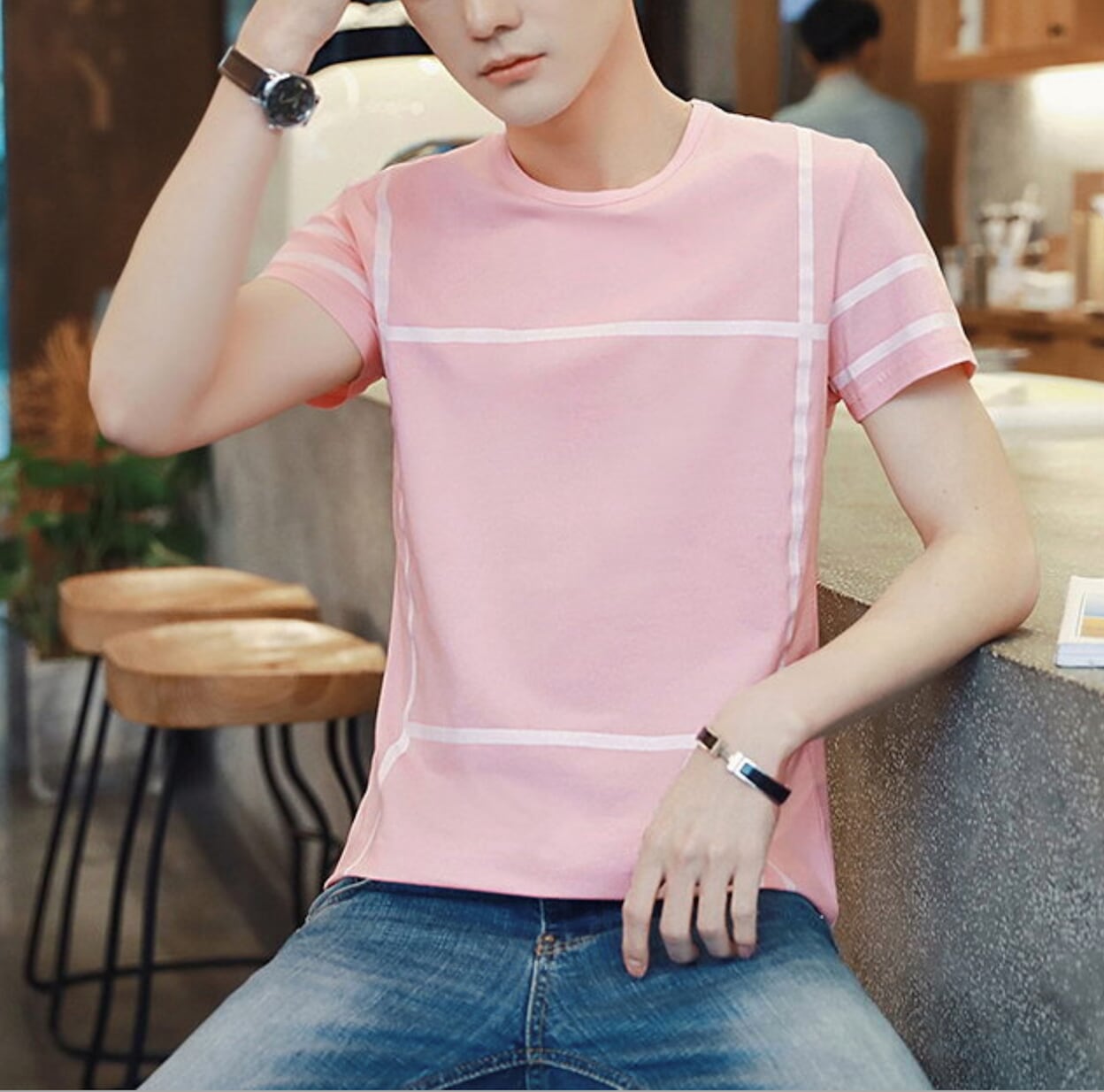 Printed Lines Men's T-Shirt