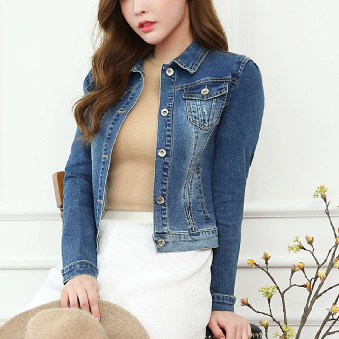 Cropped Denim Jacket for Women