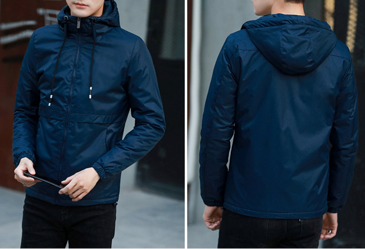 Navy Men's Windproof Jacket