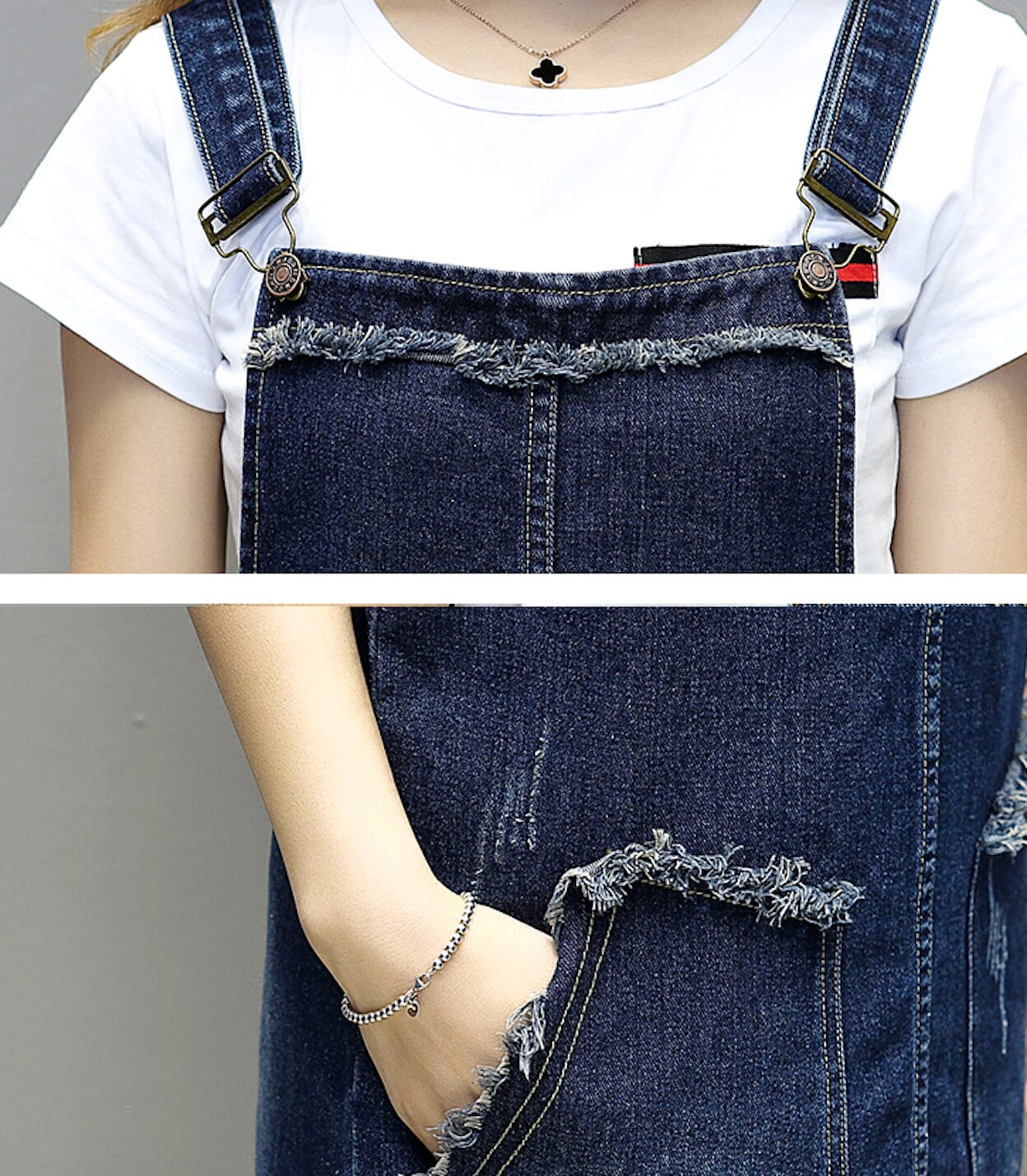 Denim Overall Dress for Women Featuring Convenient Pockets
