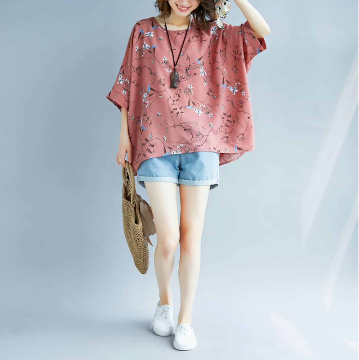 Floral Women's Oversized Blouse