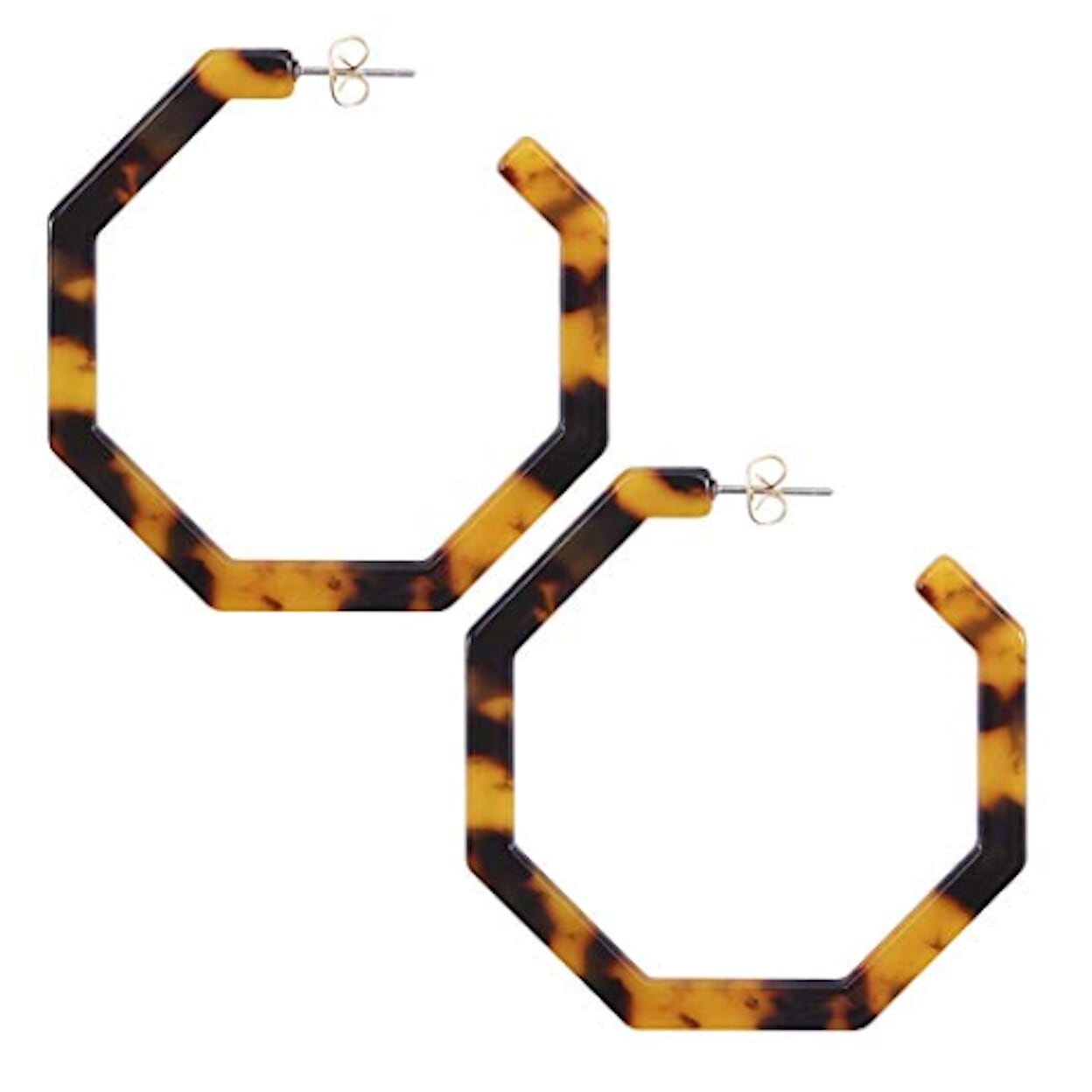 Resin Hoop Earrings with Geometric Design