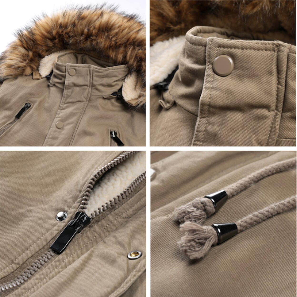 Men's Fur-Lined Parka Coat