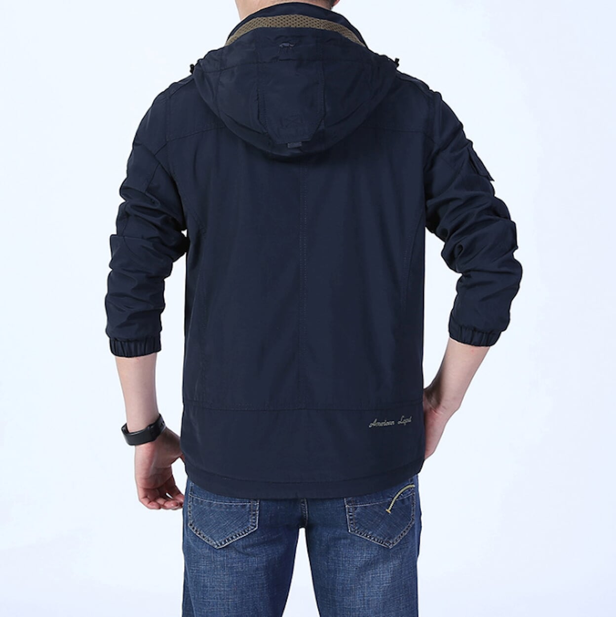 Men's Hooded Zipper Jacket with Detachable Hood