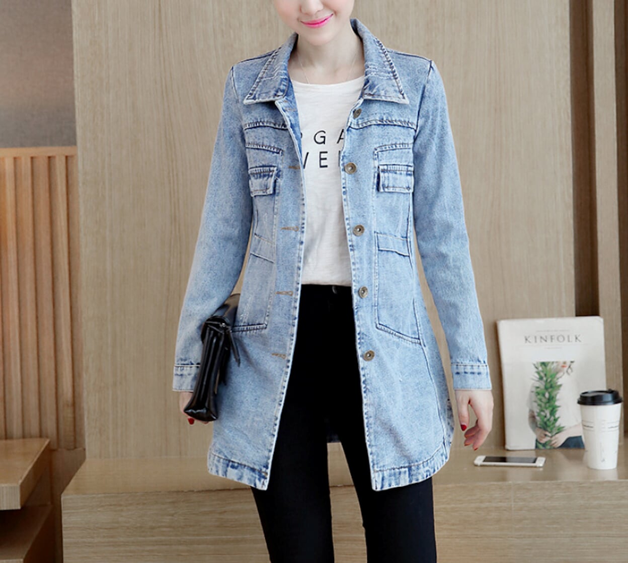 Denim Jacket for Women - Medium Length