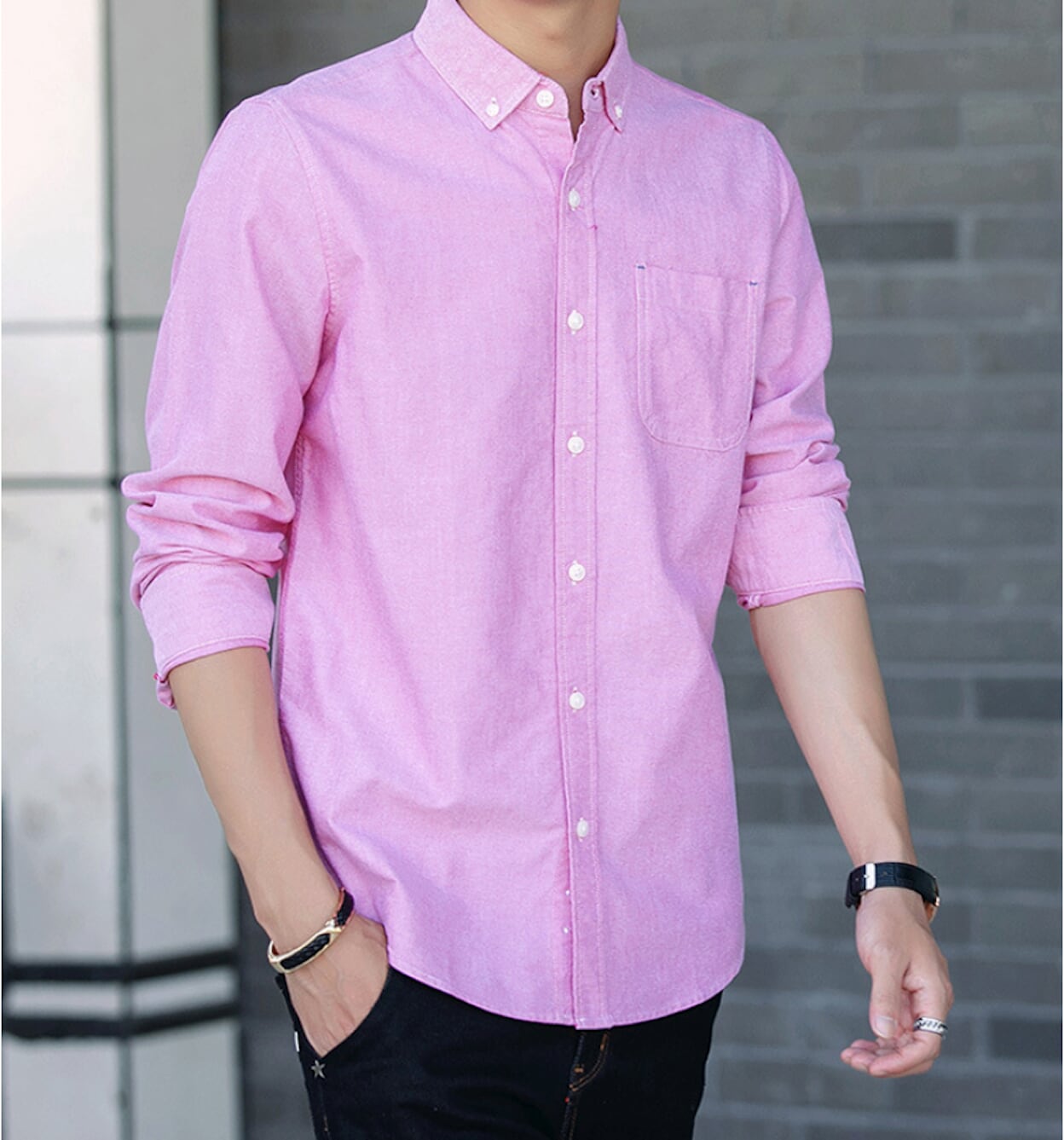 Long Sleeve Men's Button-Up Shirt: Retaining the Essence while Distinguishing from the Original
