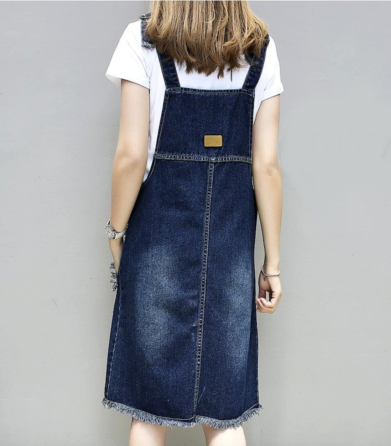 Denim Overall Dress for Women Featuring Convenient Pockets