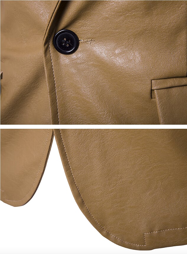 Faux Leather Blazer for Men